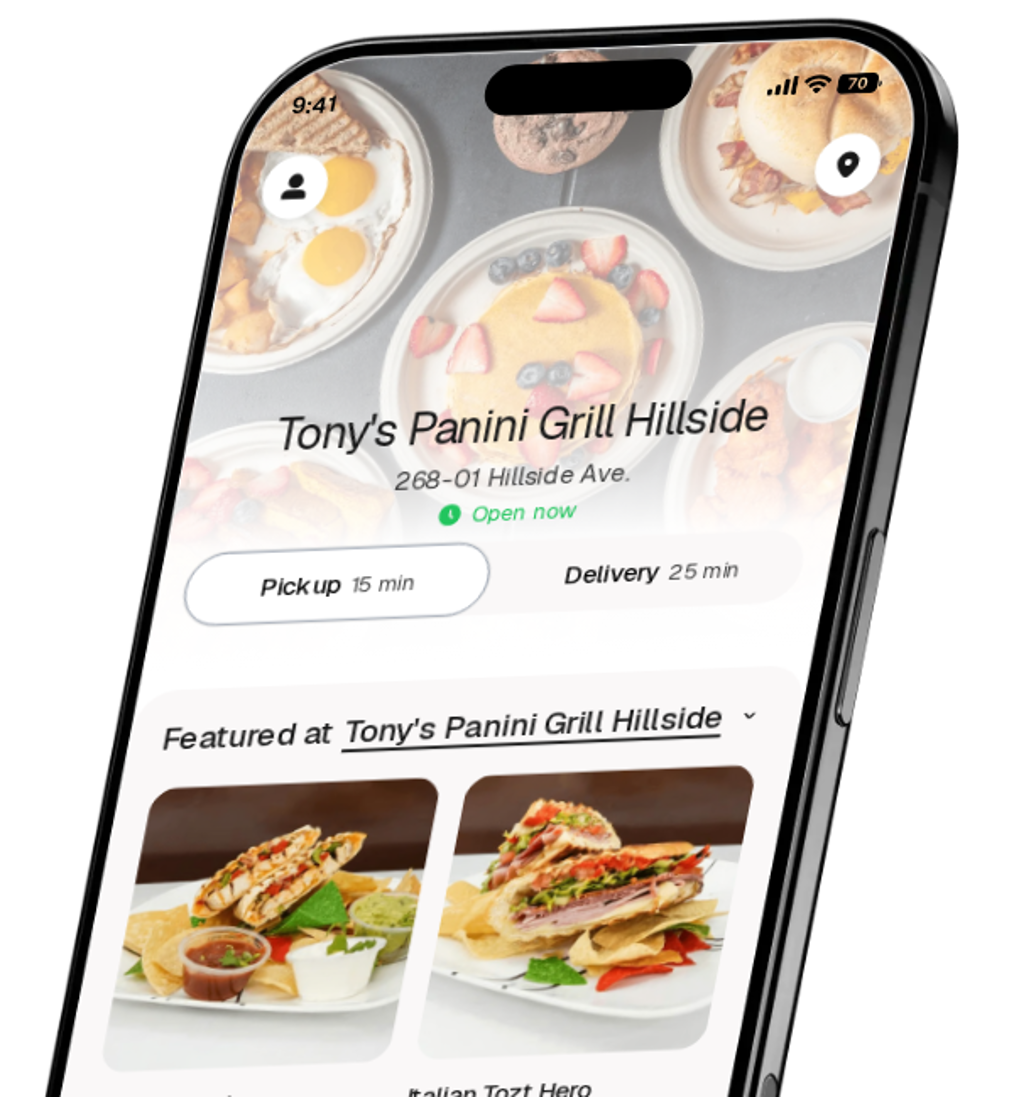 Tony's Panini Grill Hillside app preview