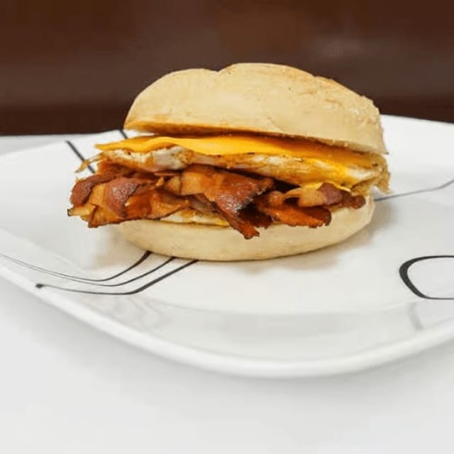 Egg, Cheese & Hash Browns Sandwich.