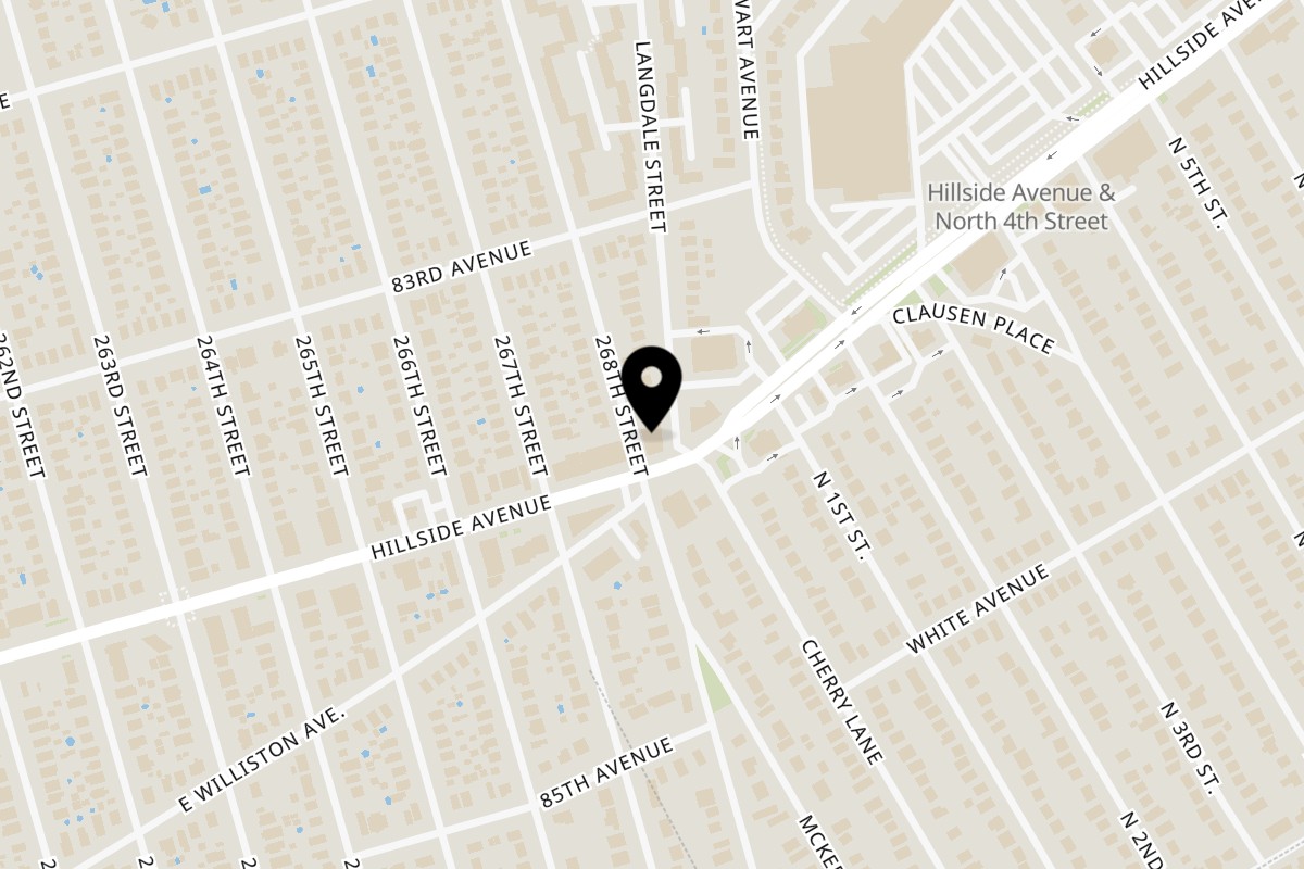 Map showing the location of Tony's Panini Grill Hillside on 268-01 Hillside Ave. in Glen Oaks